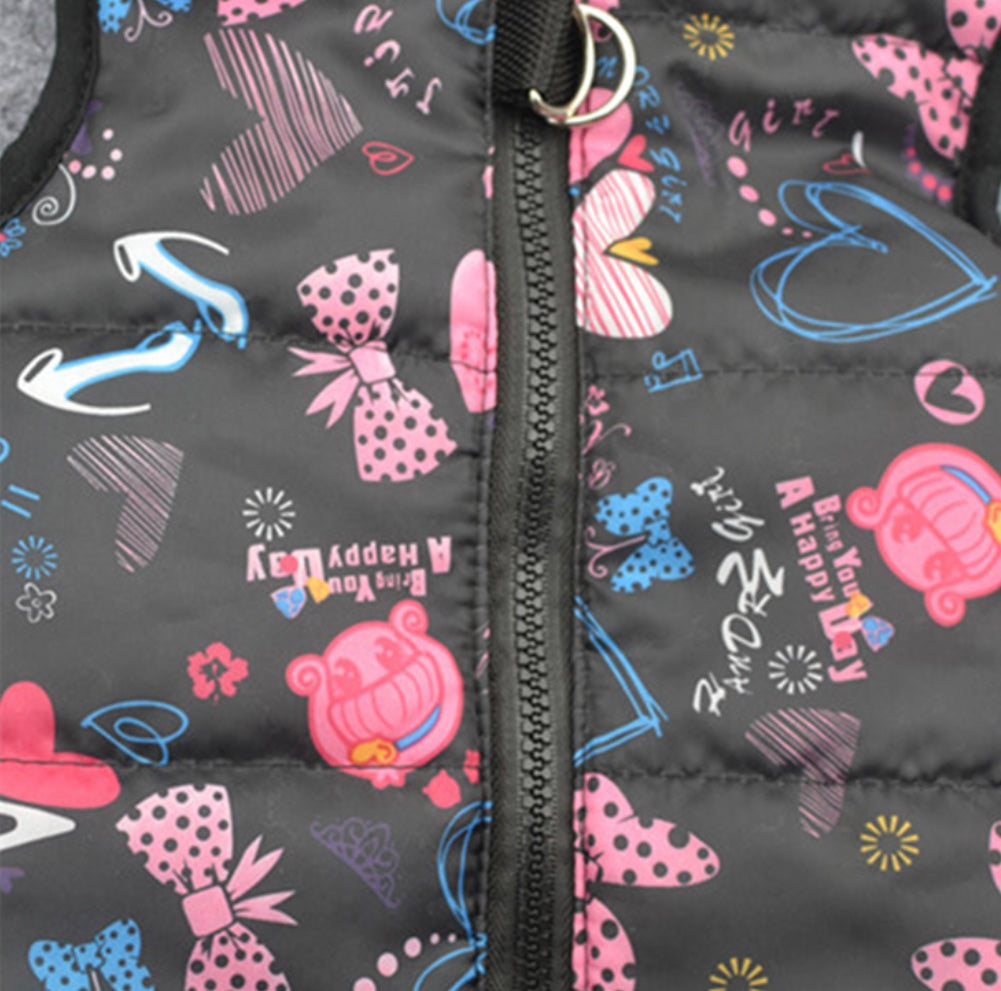 Bodywarmer donkergrijs met print