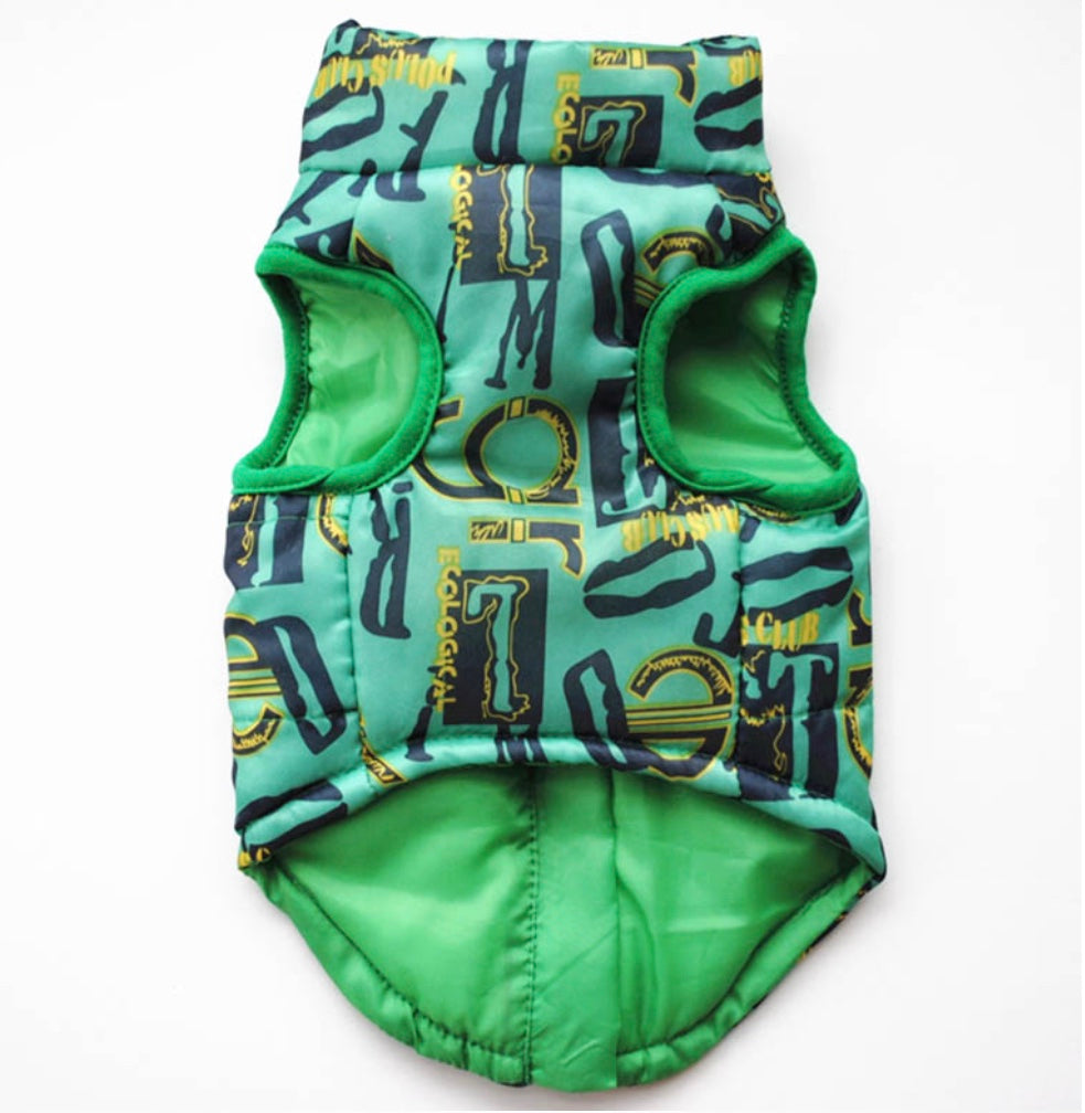 Bodywarmer groen met print