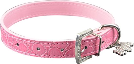 Halsband met krokodillen print roze