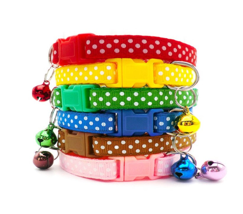 Puppy identificatie riempjes met stip patroon set van zes stuks