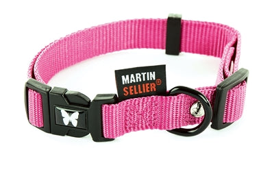 Martin sellier halsband nylon roze verstelbaar