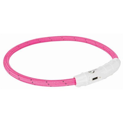 Trixie halsband hond flash lichthalsband usb tpu / nylon roze