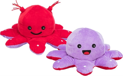 Trixie octopus omkeerbaar pluche rood / paars