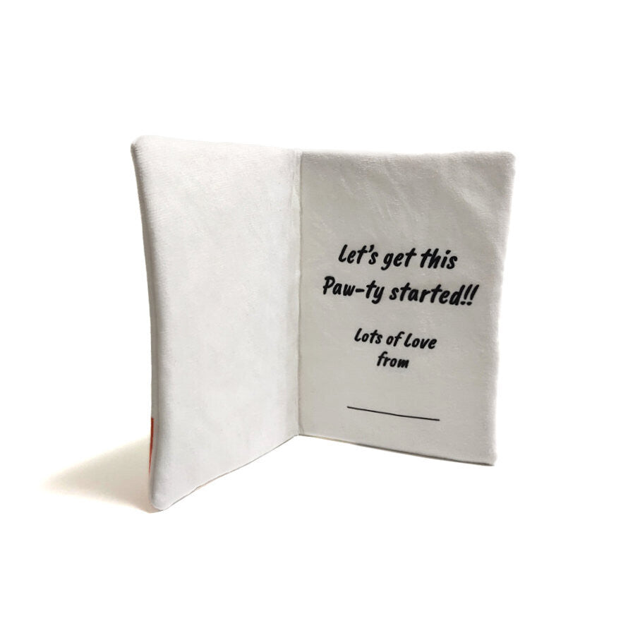 Pluche speelgoed verjaardagskaart Happy Birthday roze