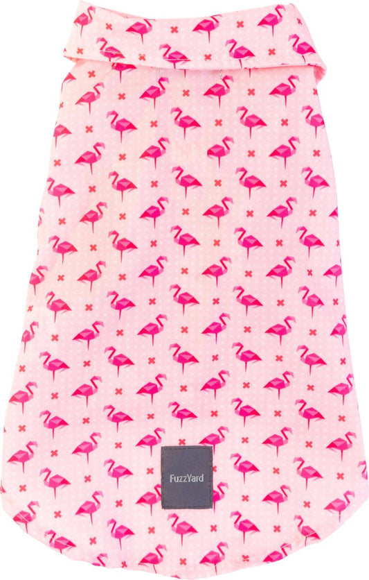 FuzzYard Hawaiian Shirt Fabboyant roze met flamingo's