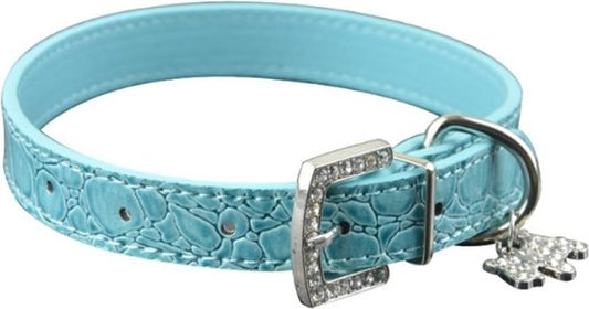 Halsband met krokodillen print blauw