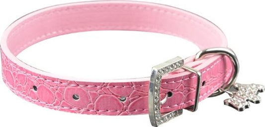 Halsband met krokodillen print roze